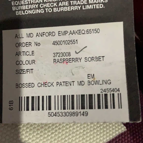 Burberry embossed checker patent bag - Picture 6 of 6